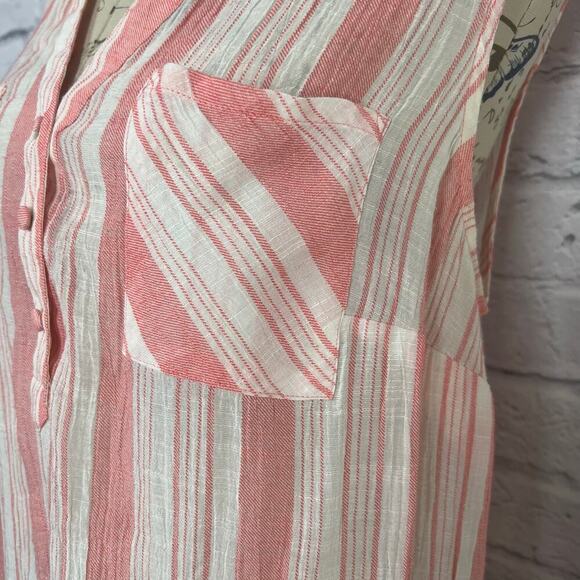 Torrid Coral Pink Striped Tank Blouse - Plus Size 1 - Picture 3 of 6